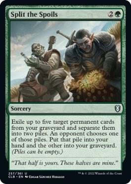 Split the Spoils card from Commander Legends: Battle for Baldur's Gate