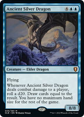 Ancient Silver Dragon card from Commander Legends: Battle for Baldur's Gate
