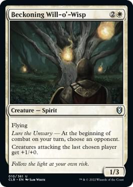 Beckoning Will-o'-Wisp card from Commander Legends: Battle for Baldur's Gate