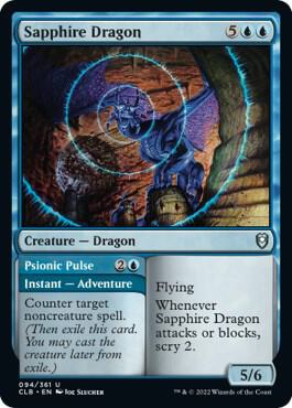 Sapphire Dragon card from Commander Legends: Battle for Baldur's Gate