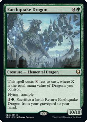 Earthquake Dragon card from Commander Legends: Battle for Baldur's Gate