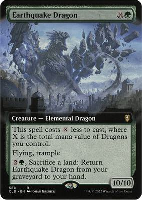 Earthquake Dragon (Extended Art) card from Commander Legends: Battle for Baldur's Gate