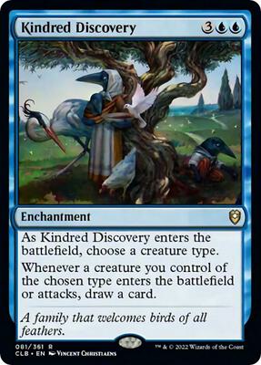 Kindred Discovery card from Commander Legends: Battle for Baldur's Gate