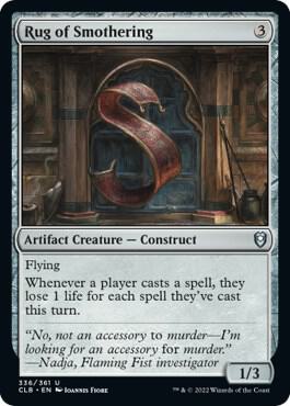 Rug of Smothering card from Commander Legends: Battle for Baldur's Gate