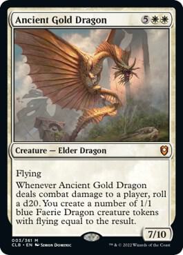 Ancient Gold Dragon card from Commander Legends: Battle for Baldur's Gate