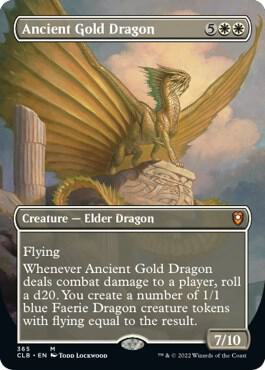 Ancient Gold Dragon (Borderless) card from Commander Legends: Battle for Baldur's Gate