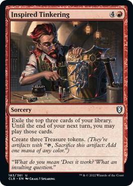 Inspired Tinkering card from Commander Legends: Battle for Baldur's Gate