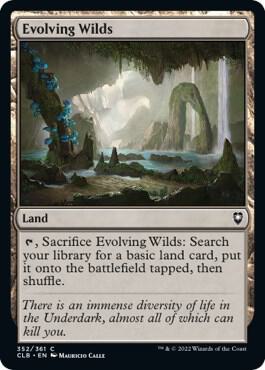 Evolving Wilds card from Commander Legends: Battle for Baldur's Gate