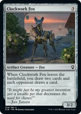 Clockwork Fox card from Commander Legends: Battle for Baldur's Gate