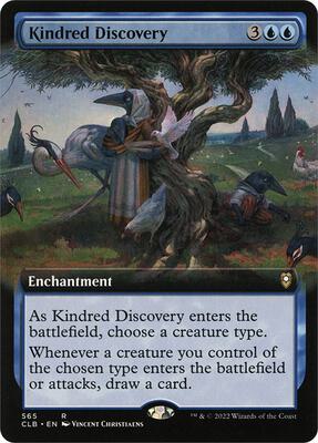 Kindred Discovery (Extended Art) card from Commander Legends: Battle for Baldur's Gate