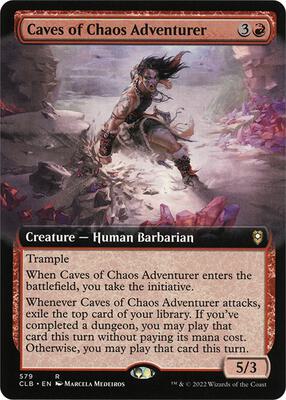 Caves of Chaos Adventurer (Extended Art) card from Commander Legends: Battle for Baldur's Gate