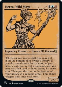 Neera, Wild Mage (Showcase) card from Commander Legends: Battle for Baldur's Gate