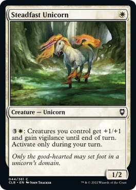 Steadfast Unicorn card from Commander Legends: Battle for Baldur's Gate
