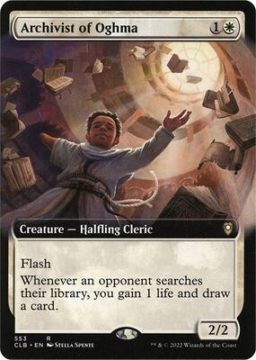 Archivist of Oghma (Extended Art) card from Commander Legends: Battle for Baldur's Gate