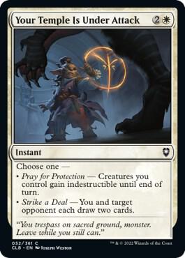 Your Temple Is Under Attack card from Commander Legends: Battle for Baldur's Gate