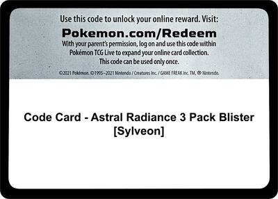Code Card - Astral Radiance 3 Pack Blister [Sylveon] card from SWSH10: Astral Radiance