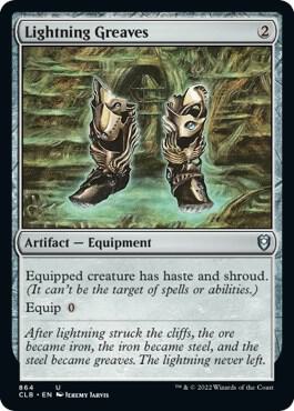 Lightning Greaves card from Commander Legends: Battle for Baldur's Gate