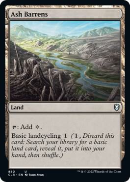 Ash Barrens card from Commander Legends: Battle for Baldur's Gate