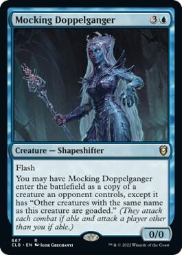 Mocking Doppelganger card from Commander Legends: Battle for Baldur's Gate