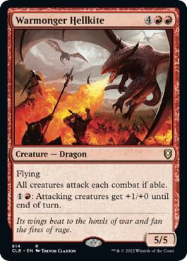 Warmonger Hellkite card from Commander Legends: Battle for Baldur's Gate