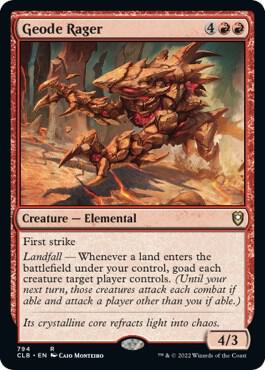 Geode Rager card from Commander Legends: Battle for Baldur's Gate