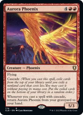 Aurora Phoenix card from Commander Legends: Battle for Baldur's Gate
