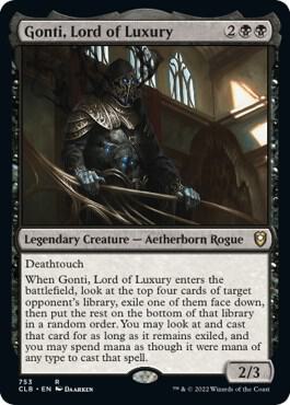 Gonti, Lord of Luxury card from Commander Legends: Battle for Baldur's Gate