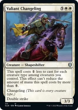 Valiant Changeling card from Commander Legends: Battle for Baldur's Gate