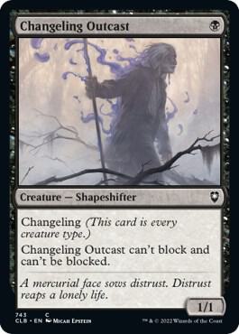 Changeling Outcast card from Commander Legends: Battle for Baldur's Gate