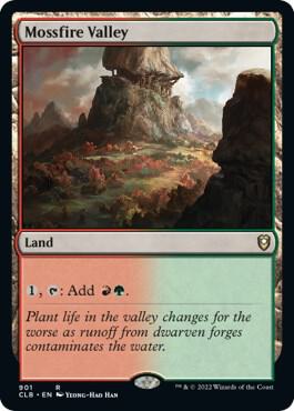 Mossfire Valley card from Commander Legends: Battle for Baldur's Gate