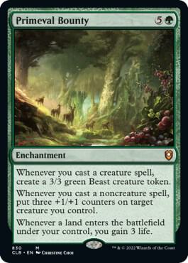 Primeval Bounty card from Commander Legends: Battle for Baldur's Gate
