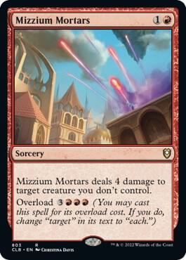 Mizzium Mortars card from Commander Legends: Battle for Baldur's Gate