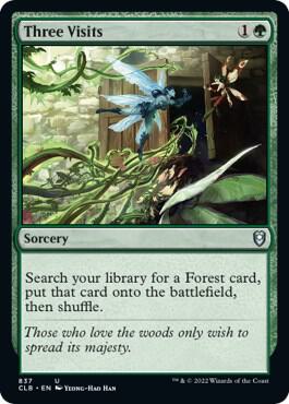 Three Visits card from Commander Legends: Battle for Baldur's Gate