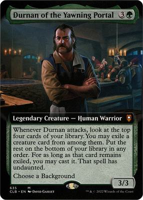 Durnan of the Yawning Portal (Extended Art) card from Commander Legends: Battle for Baldur's Gate