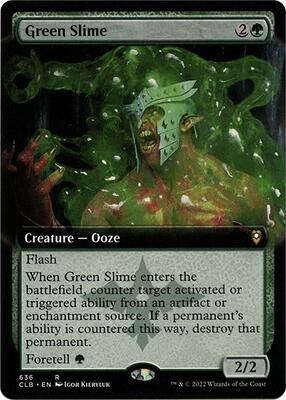 Green Slime (Extended Art) card from Commander Legends: Battle for Baldur's Gate