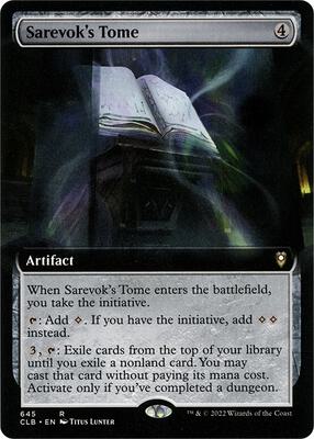 Sarevok's Tome (Extended Art) card from Commander Legends: Battle for Baldur's Gate