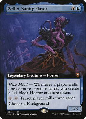 Zellix, Sanity Flayer (Extended Art) card from Commander Legends: Battle for Baldur's Gate