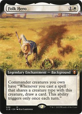 Folk Hero (Extended Art) card from Commander Legends: Battle for Baldur's Gate