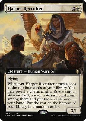 Harper Recruiter (Extended Art) card from Commander Legends: Battle for Baldur's Gate