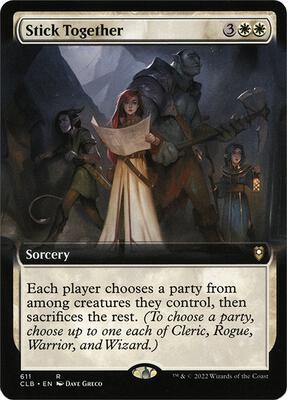 Stick Together (Extended Art) card from Commander Legends: Battle for Baldur's Gate