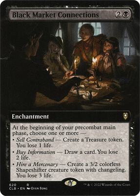 Black Market Connections (Extended Art) card from Commander Legends: Battle for Baldur's Gate