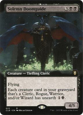 Solemn Doomguide (Extended Art) card from Commander Legends: Battle for Baldur's Gate