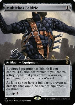 Multiclass Baldric (Extended Art) card from Commander Legends: Battle for Baldur's Gate