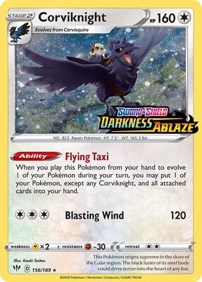 Corviknight - 156/189 (Darkness Ablaze Stamped) card from Miscellaneous Cards & Products