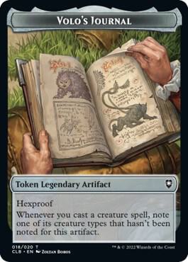 Volo's Journal Token card from Commander Legends: Battle for Baldur's Gate