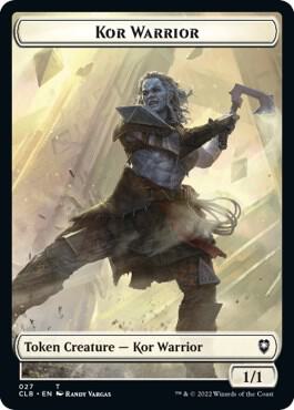 Kor Warrior // Wizard Double-Sided Token card from Commander Legends: Battle for Baldur's Gate