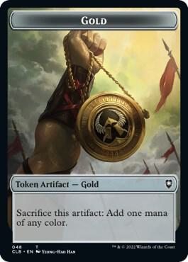Gold // Dragon Double-Sided Token card from Commander Legends: Battle for Baldur's Gate