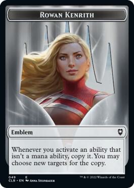 Emblem - Rowan Kenrith // Copy Double-Sided Token card from Commander Legends: Battle for Baldur's Gate