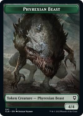 Phyrexian Beast // Wurm Double-Sided Token card from Commander Legends: Battle for Baldur's Gate