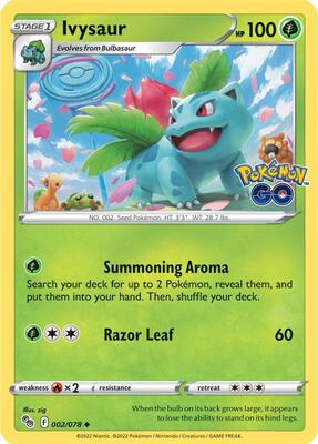 Ivysaur card from Pokemon GO